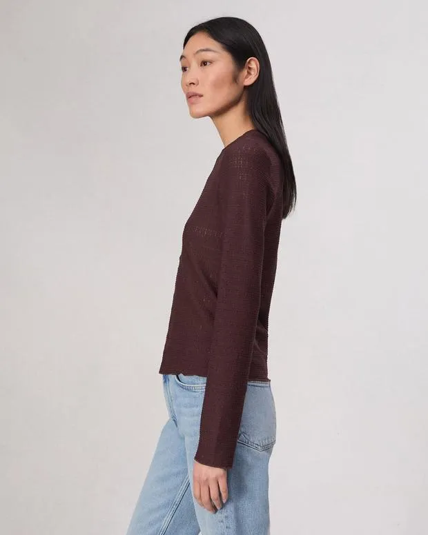 TShirts Women Rag and Bone Julia Textured Tee Dark Purple