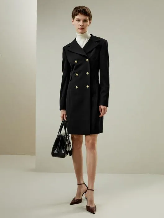 Tailored DoubleBreasted Dress Coat Women Jumpsuits Lilysilk Knitwear