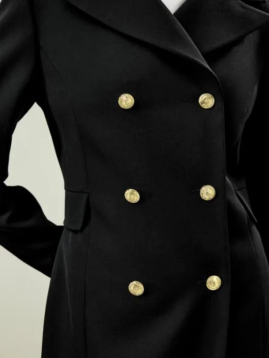 Tailored DoubleBreasted Dress Coat Women Jumpsuits Lilysilk Knitwear