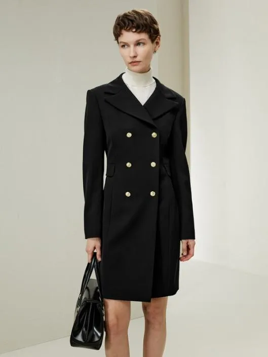 Tailored DoubleBreasted Dress Coat Women Jumpsuits Lilysilk Knitwear