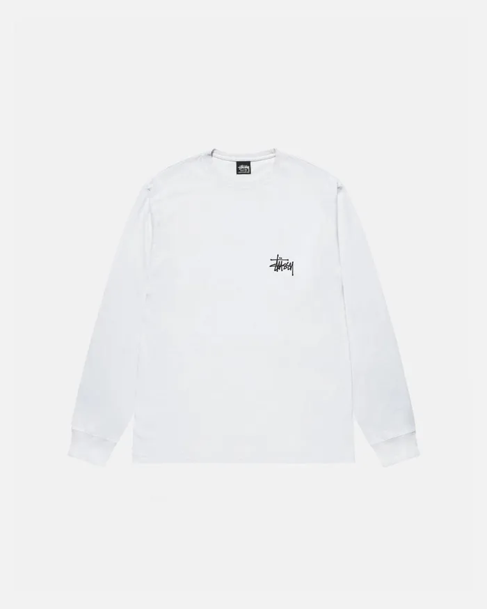 Tees MenWomen Stussy BASIC STSSY LS TEE White