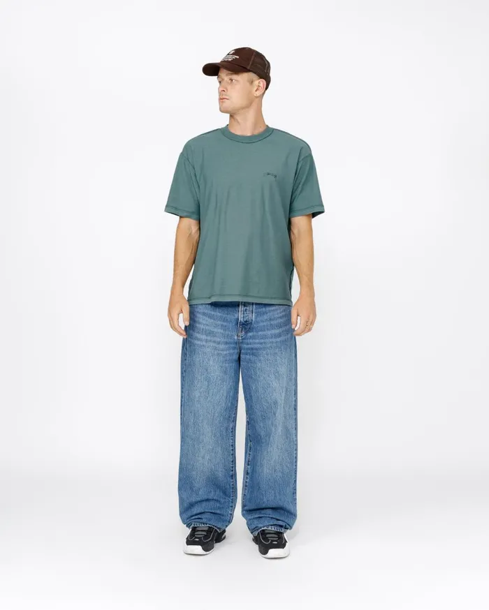 Tees MenWomen Stussy LAZY TEE Deep Teal