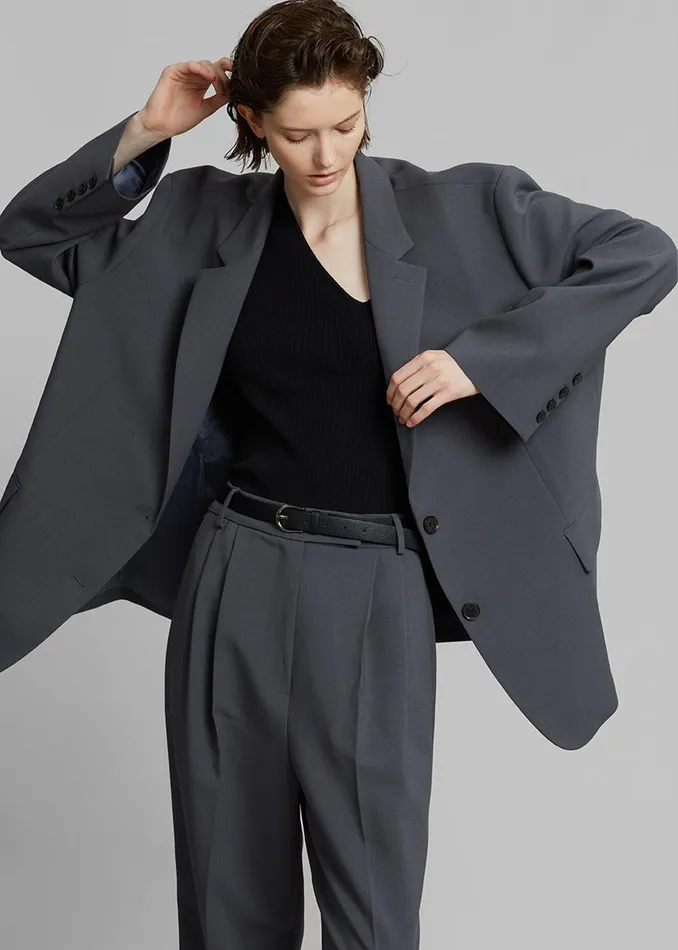 The Frankie Shop Bottoms Bea Suit Pants 8211 Charcoal 8211 Women