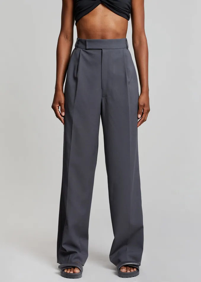 The Frankie Shop Bottoms Bea Suit Pants 8211 Charcoal 8211 Women