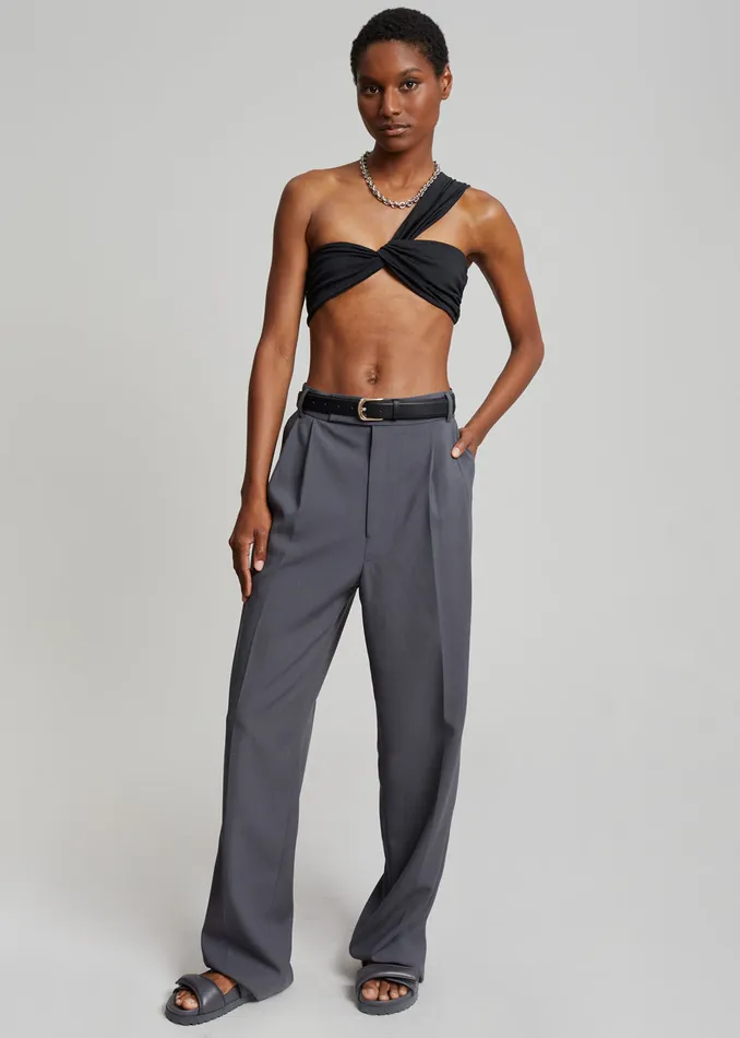 The Frankie Shop Bottoms Bea Suit Pants 8211 Charcoal 8211 Women