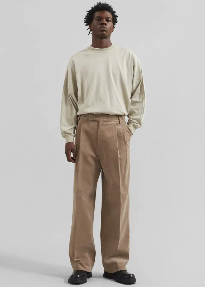 The Frankie Shop Bottoms Beo Corduroy Suit Pants 8211 Latte 8211 Men