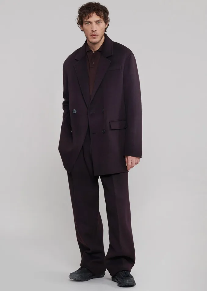The Frankie Shop Bottoms Beo Wool Suit Pants 8211 Dark Plum 8211 Men