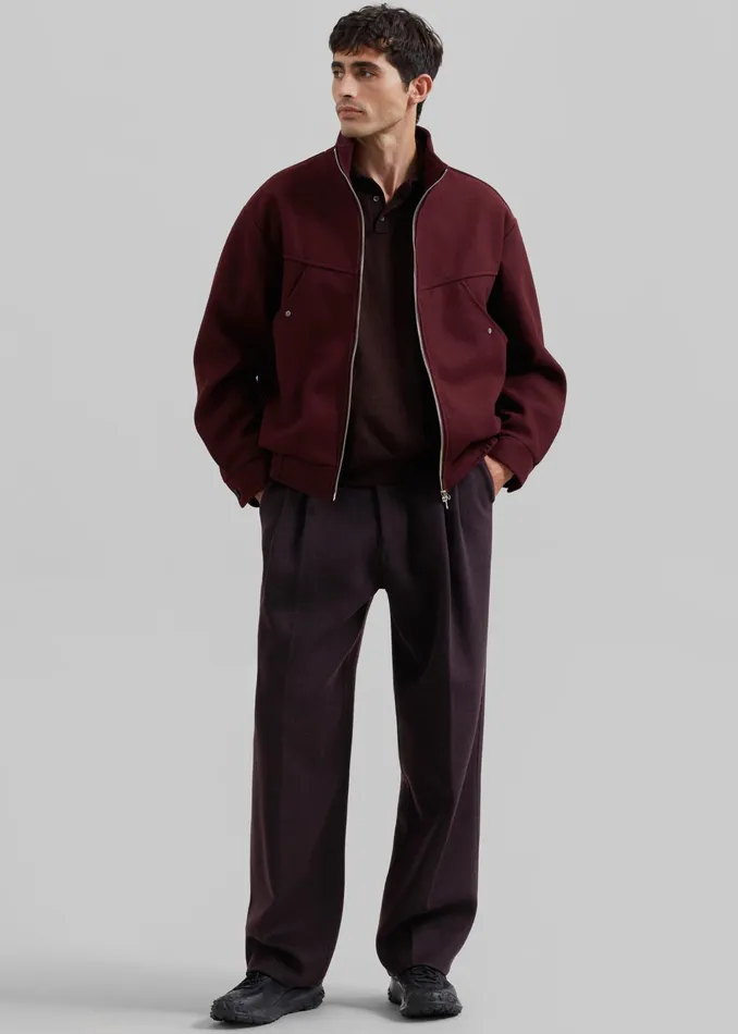 The Frankie Shop Bottoms Beo Wool Suit Pants 8211 Dark Plum 8211 Men