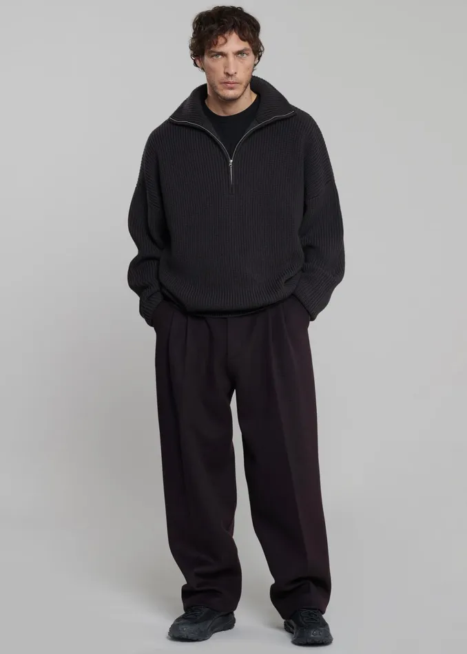 The Frankie Shop Bottoms Beo Wool Suit Pants 8211 Dark Plum 8211 Men