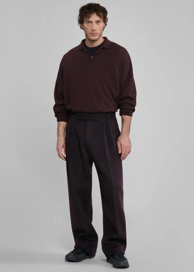 The Frankie Shop Bottoms Beo Wool Suit Pants 8211 Dark Plum 8211 Men