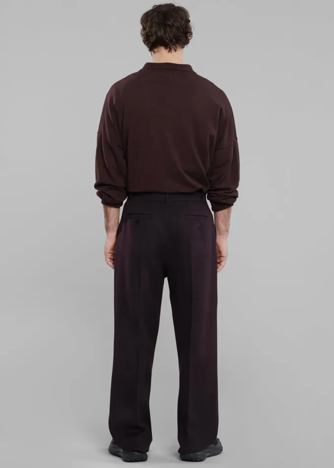 The Frankie Shop Bottoms Beo Wool Suit Pants 8211 Dark Plum 8211 Men