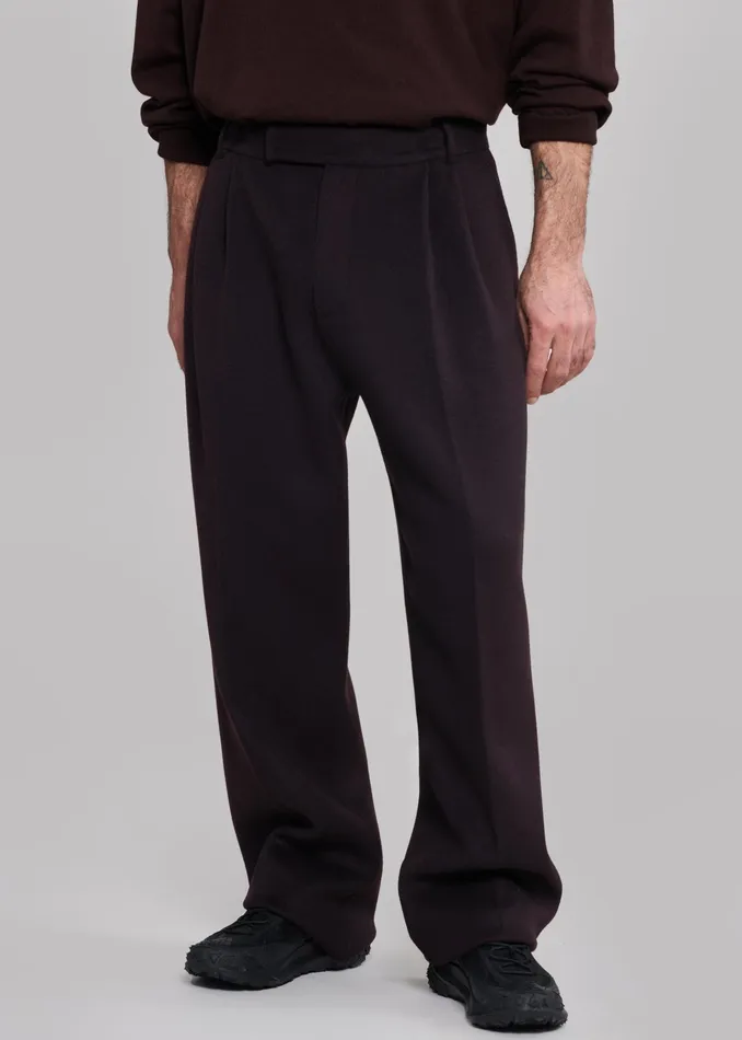 The Frankie Shop Bottoms Beo Wool Suit Pants 8211 Dark Plum 8211 Men