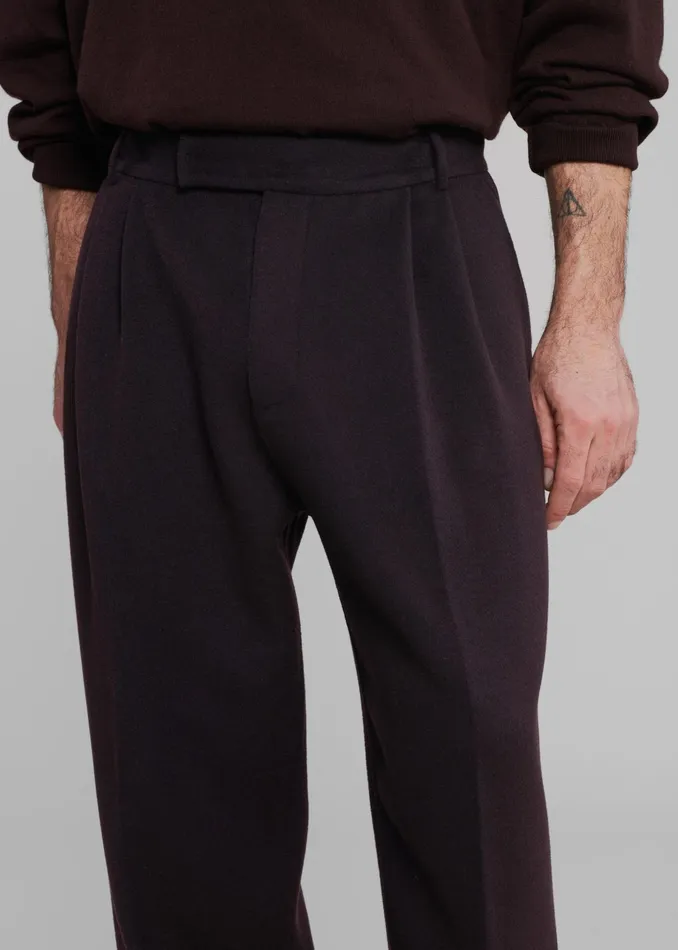 The Frankie Shop Bottoms Beo Wool Suit Pants 8211 Dark Plum 8211 Men