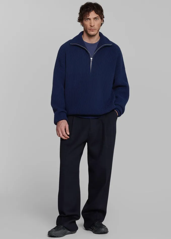 The Frankie Shop Bottoms Beo Wool Suit Pants 8211 Navy 8211 Men