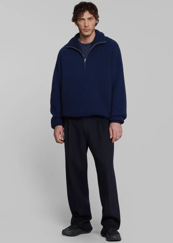 The Frankie Shop Bottoms Beo Wool Suit Pants 8211 Navy 8211 Men