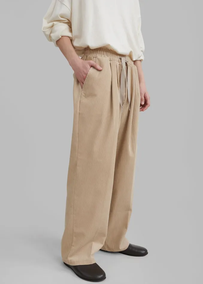 The Frankie Shop Bottoms Brixton Corduroy Joggers 8211 Beige 8211 Men