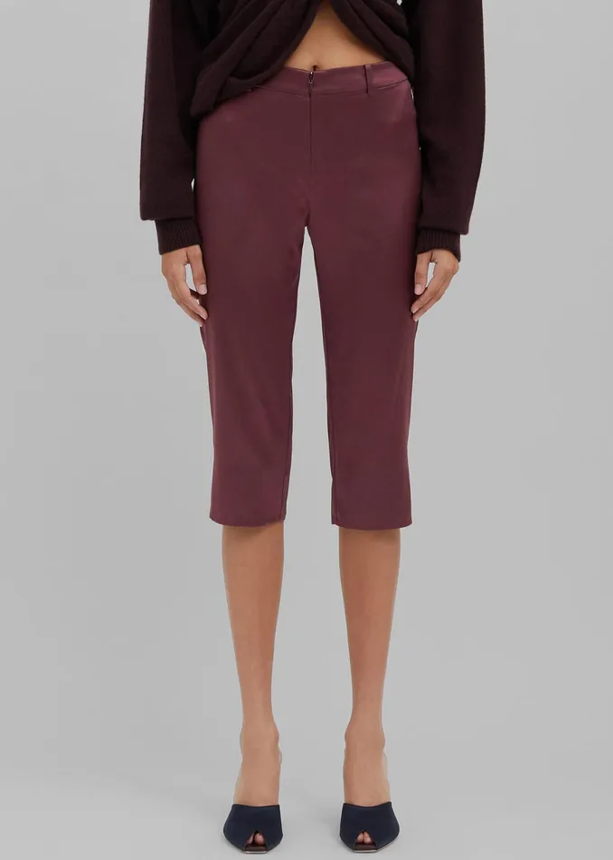 The Frankie Shop Bottoms Christopher Esber Silk Pedal Pusher 8211 Mahogany 8211 Women