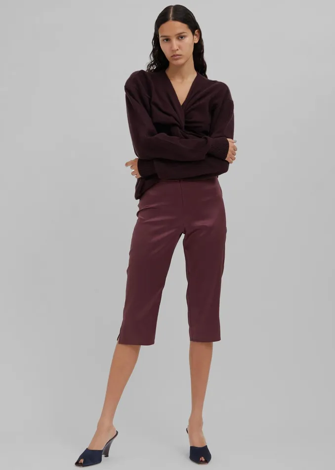 The Frankie Shop Bottoms Christopher Esber Silk Pedal Pusher 8211 Mahogany 8211 Women