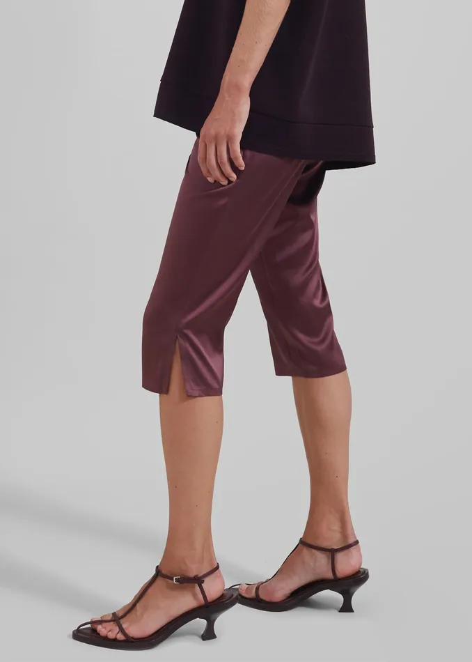 The Frankie Shop Bottoms Christopher Esber Silk Pedal Pusher 8211 Mahogany 8211 Women