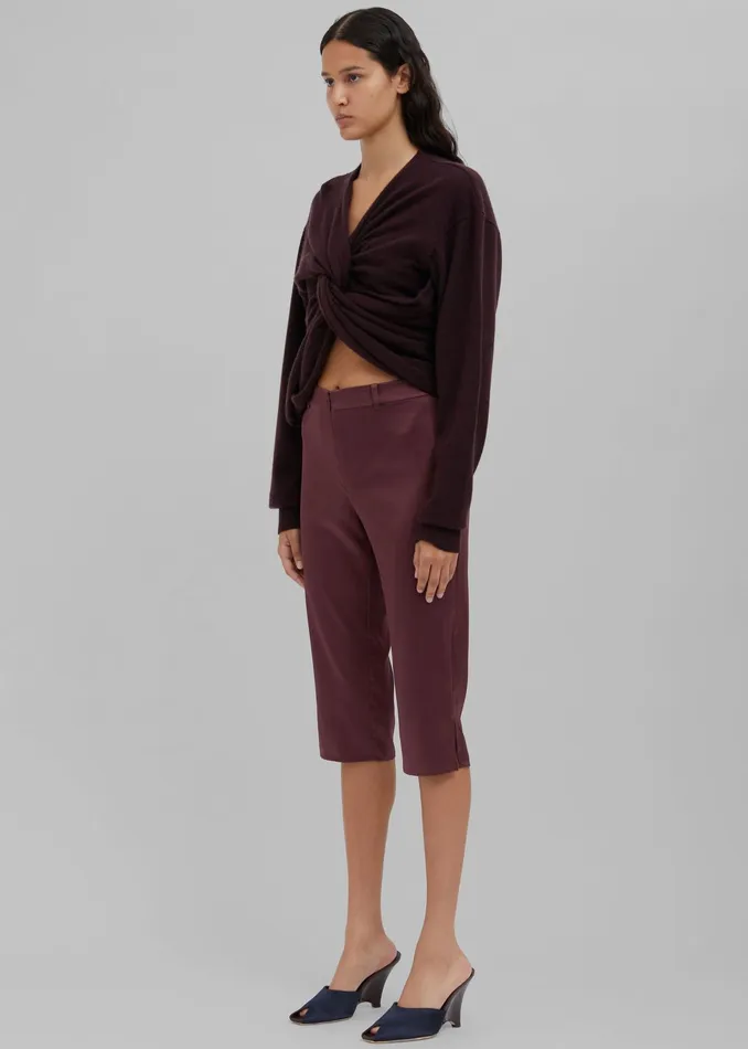 The Frankie Shop Bottoms Christopher Esber Silk Pedal Pusher 8211 Mahogany 8211 Women
