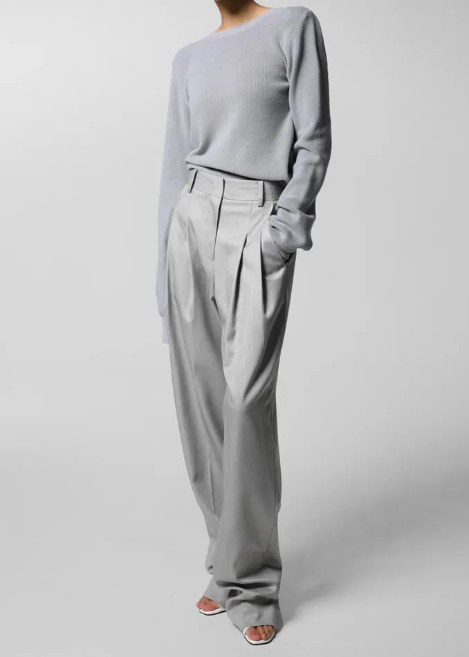 The Frankie Shop Bottoms Cooper Pintuck Trousers 8211 Grey 8211 Women