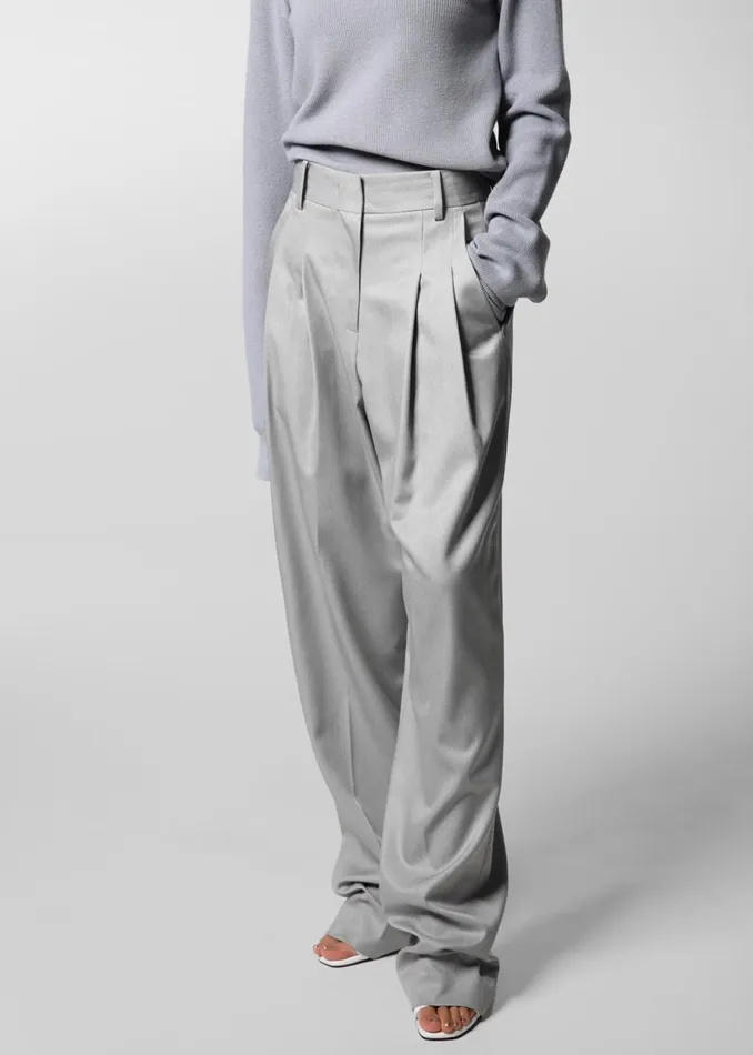 The Frankie Shop Bottoms Cooper Pintuck Trousers 8211 Grey 8211 Women
