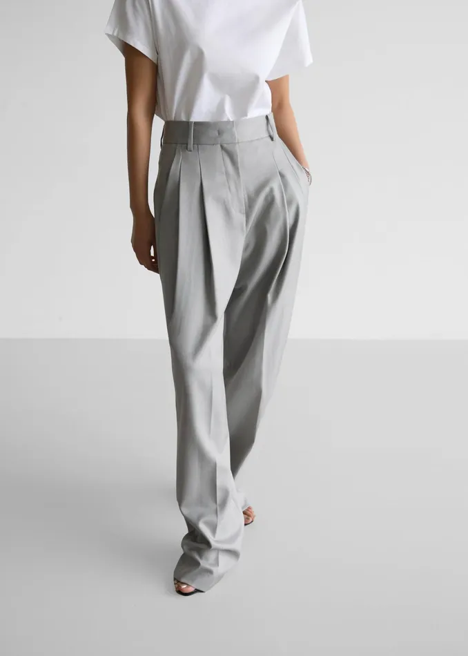 The Frankie Shop Bottoms Cooper Pintuck Trousers 8211 Grey 8211 Women