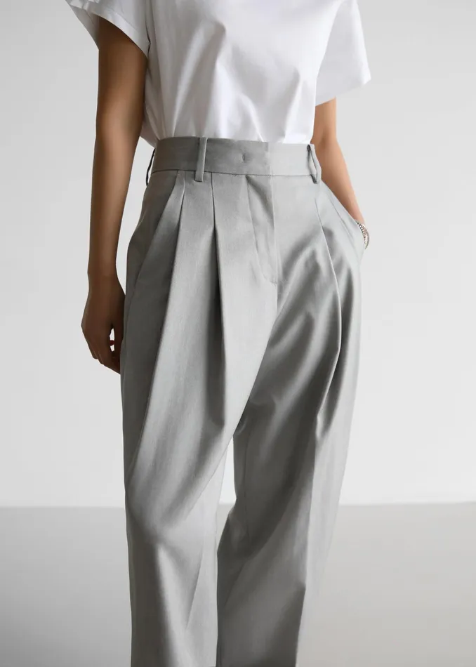 The Frankie Shop Bottoms Cooper Pintuck Trousers 8211 Grey 8211 Women