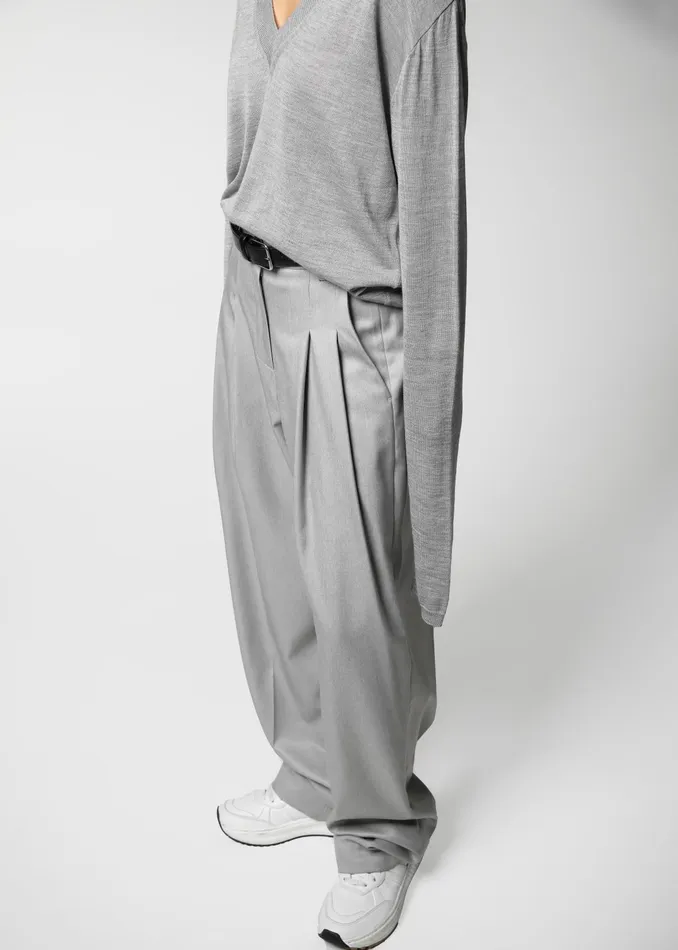 The Frankie Shop Bottoms Cooper Pintuck Trousers 8211 Grey 8211 Women