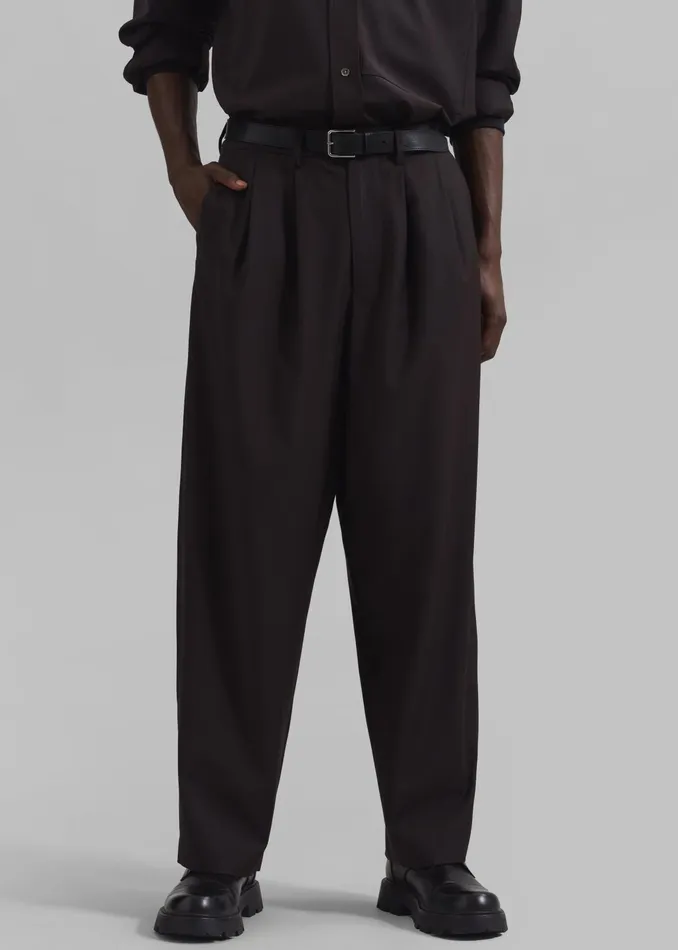 The Frankie Shop Bottoms Dalton Wool Blend Trousers 8211 Brown 8211 Men