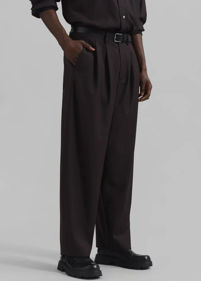 The Frankie Shop Bottoms Dalton Wool Blend Trousers 8211 Brown 8211 Men