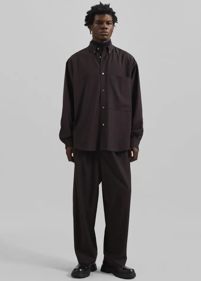 The Frankie Shop Bottoms Dalton Wool Blend Trousers 8211 Brown 8211 Men