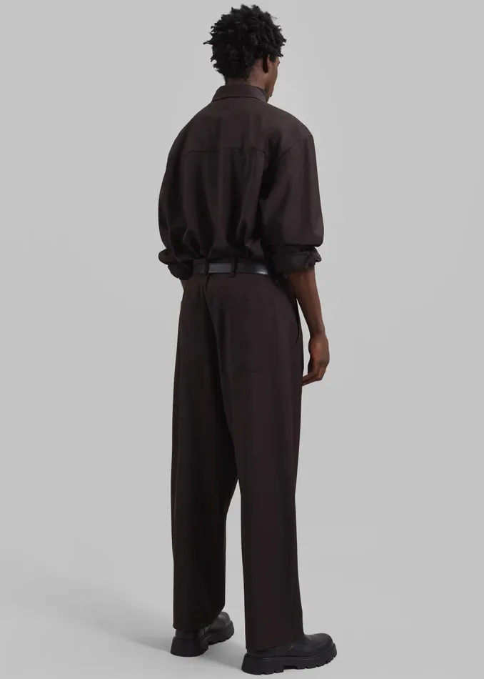 The Frankie Shop Bottoms Dalton Wool Blend Trousers 8211 Brown 8211 Men