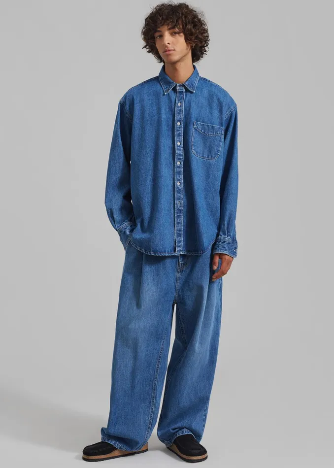 The Frankie Shop Bottoms Drew Denim Pants 8211 Medium Wash 8211 Men