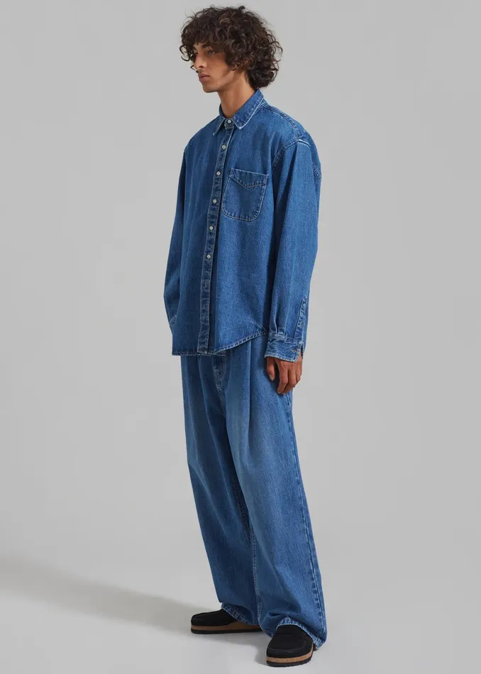 The Frankie Shop Bottoms Drew Denim Pants 8211 Medium Wash 8211 Men