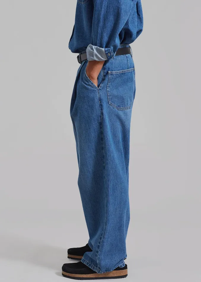 The Frankie Shop Bottoms Drew Denim Pants 8211 Medium Wash 8211 Men