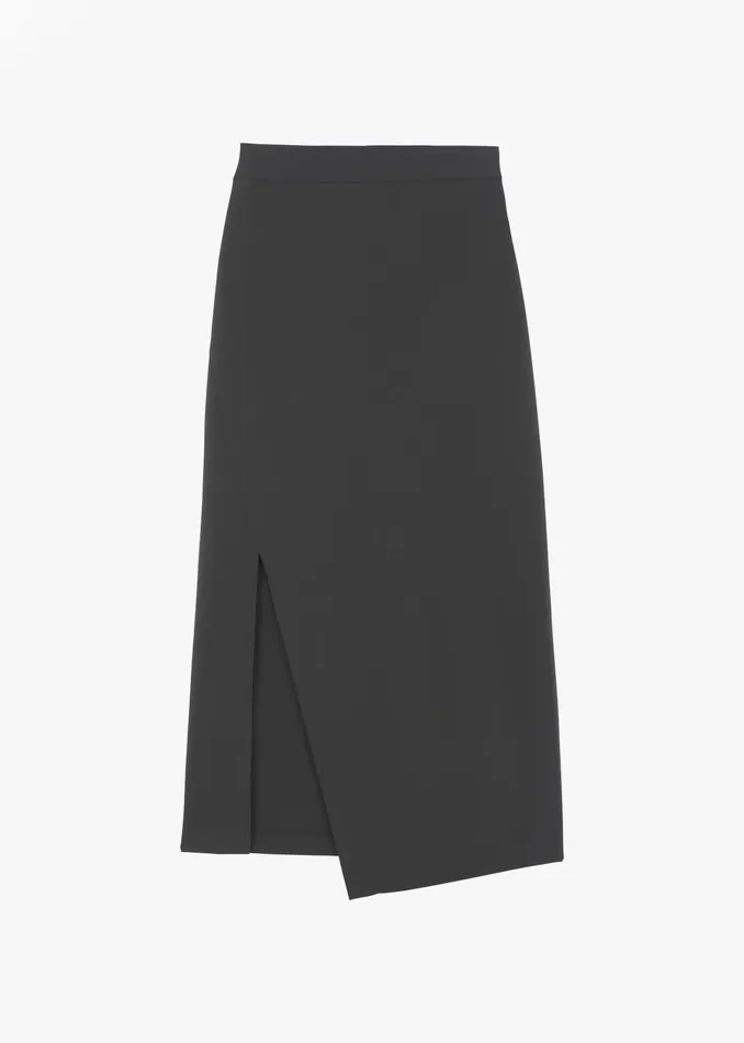 The Frankie Shop Bottoms Joy Side Slit Midi Skirt 8211 Charcoal 8211 Women