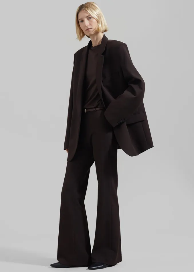 The Frankie Shop Bottoms Lyra Flared Pants 8211 Brown 8211 Women