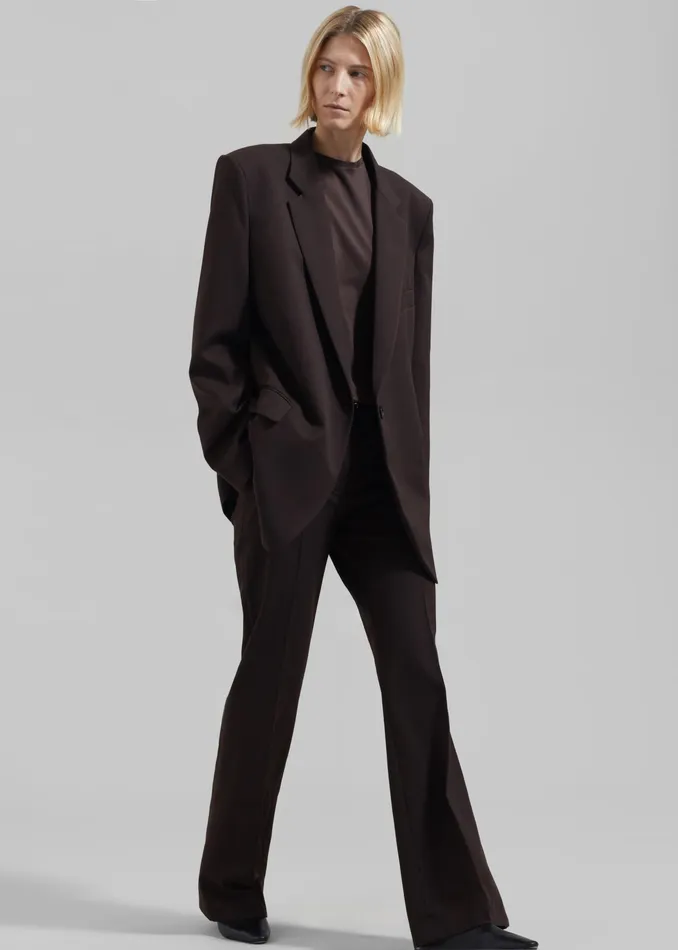 The Frankie Shop Bottoms Lyra Flared Pants 8211 Brown 8211 Women