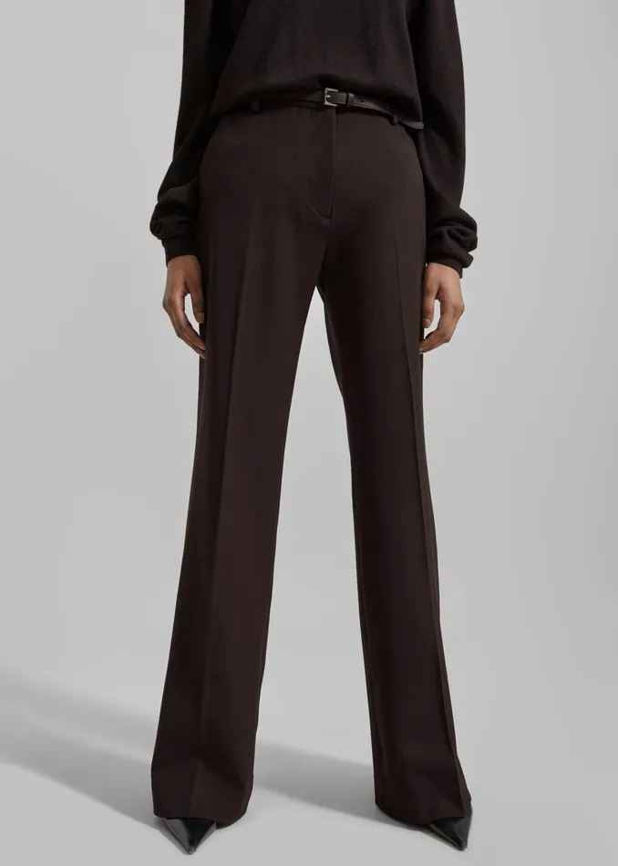 The Frankie Shop Bottoms Lyra Flared Pants 8211 Brown 8211 Women