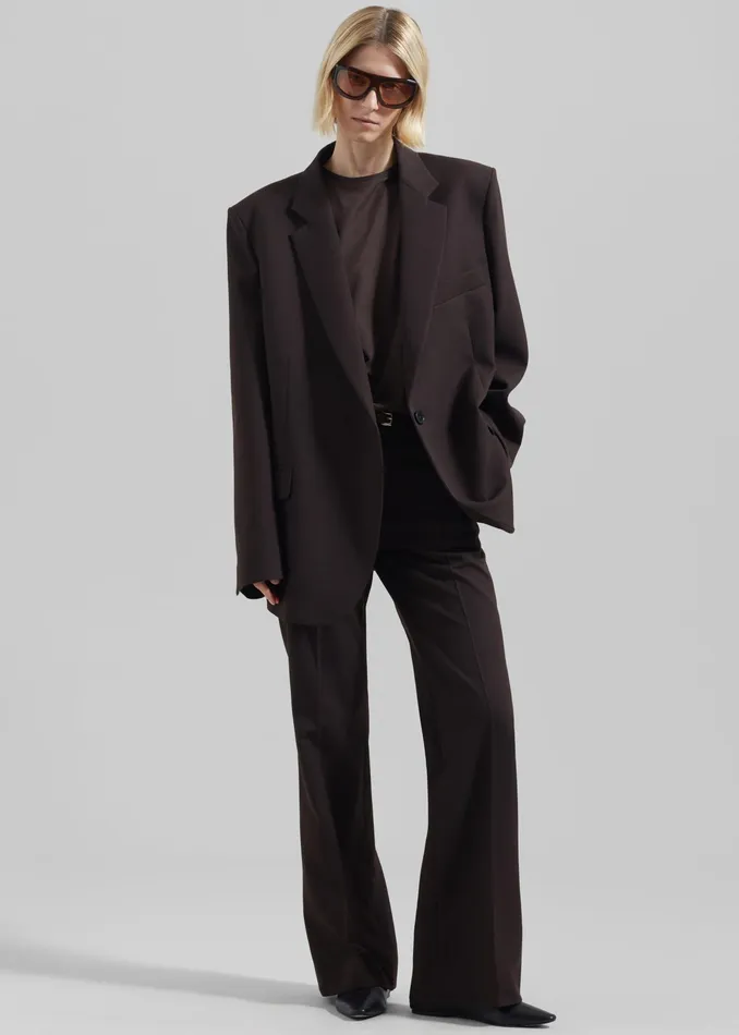 The Frankie Shop Bottoms Lyra Flared Pants 8211 Brown 8211 Women