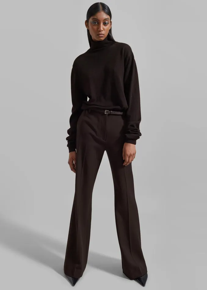 The Frankie Shop Bottoms Lyra Flared Pants 8211 Brown 8211 Women