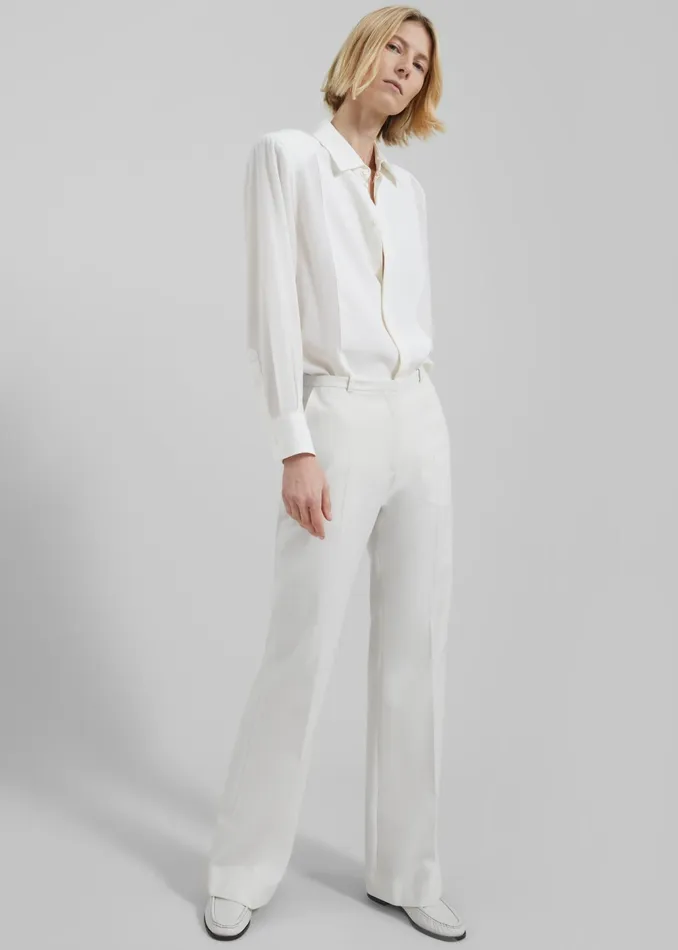 The Frankie Shop Bottoms Lyra Flared Pants 8211 White 8211 Women