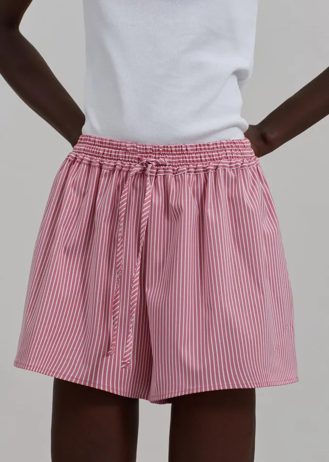 The Frankie Shop Bottoms Mai Boxer Shorts 8211 RedWhite Stripe 8211 Women