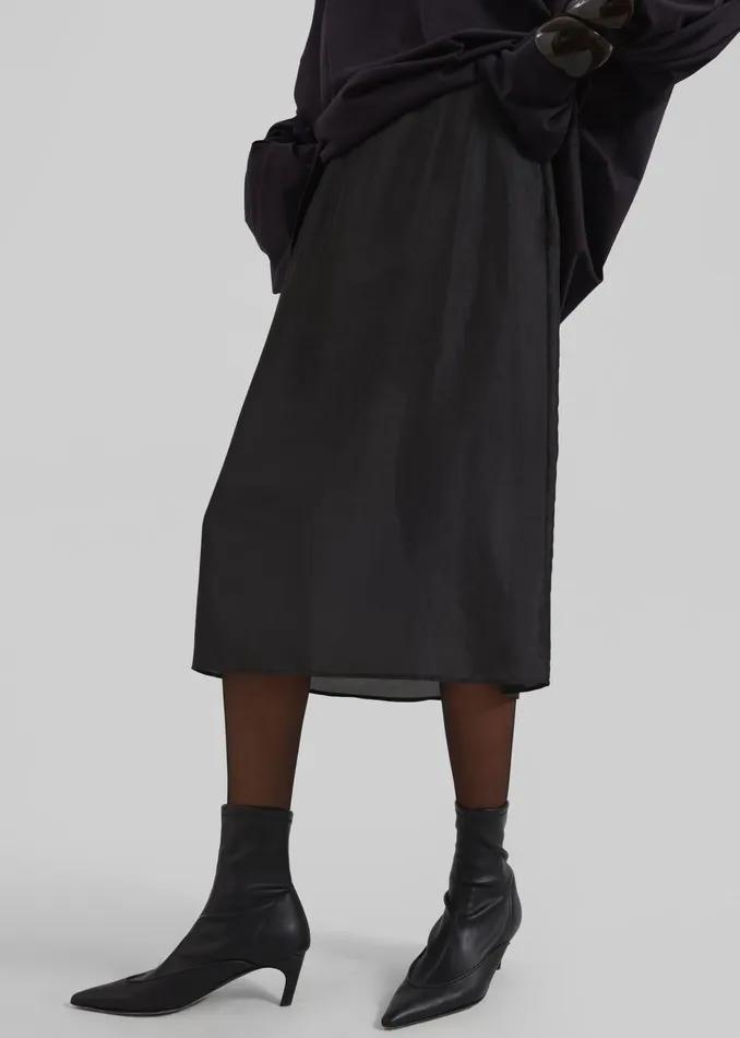 The Frankie Shop Bottoms Naya Sheer Organza Midi Skirt 8211 Black 8211 Women