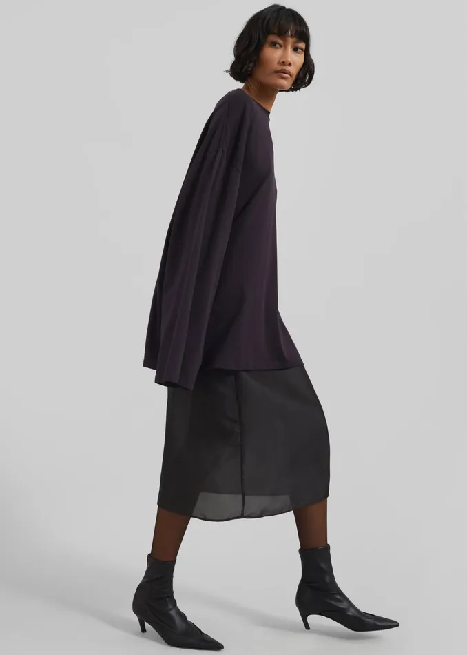 The Frankie Shop Bottoms Naya Sheer Organza Midi Skirt 8211 Black 8211 Women