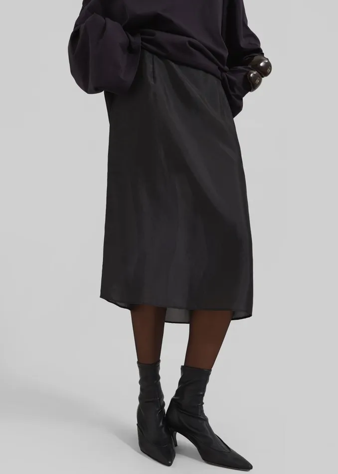 The Frankie Shop Bottoms Naya Sheer Organza Midi Skirt 8211 Black 8211 Women