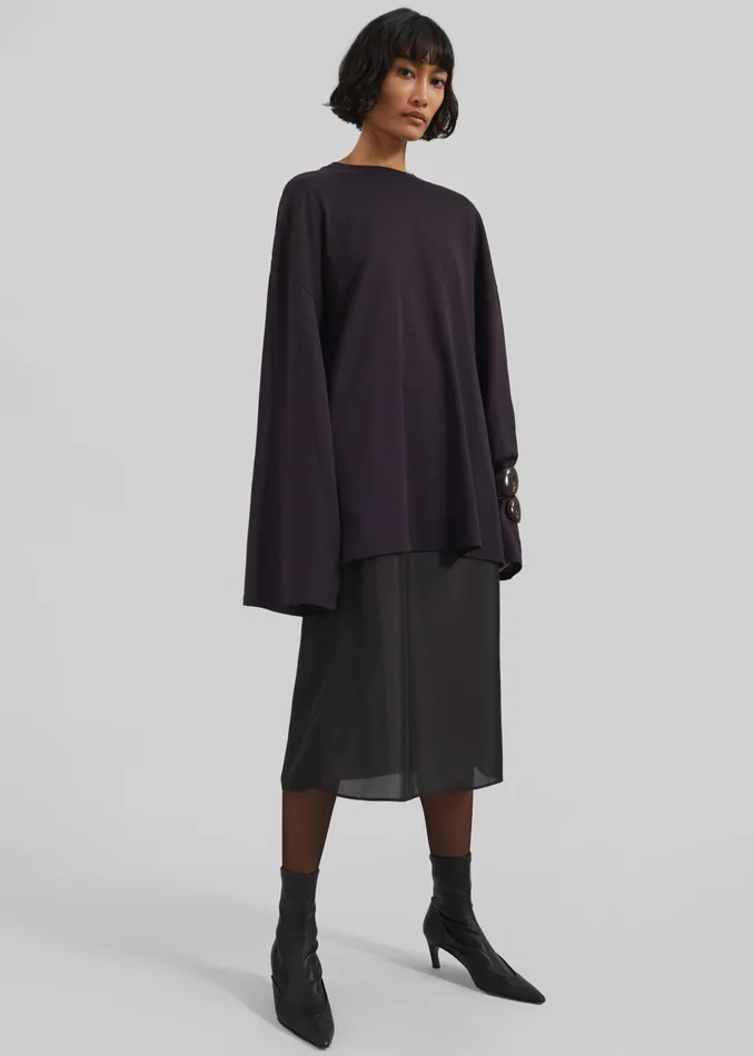 The Frankie Shop Bottoms Naya Sheer Organza Midi Skirt 8211 Black 8211 Women
