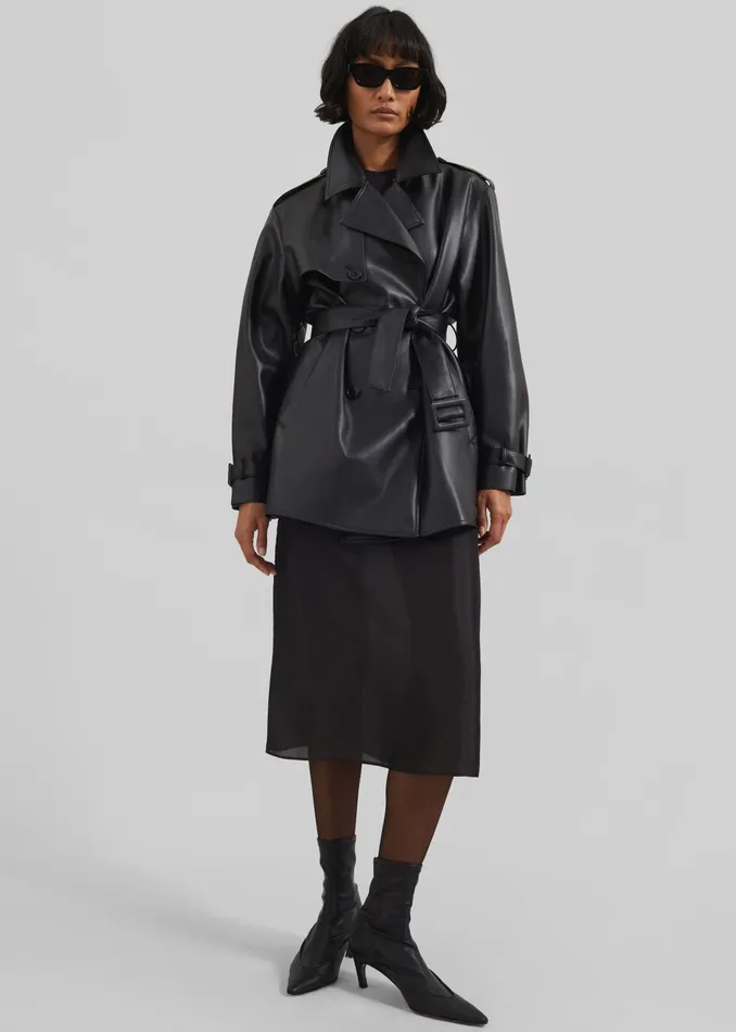 The Frankie Shop Bottoms Naya Sheer Organza Midi Skirt 8211 Black 8211 Women