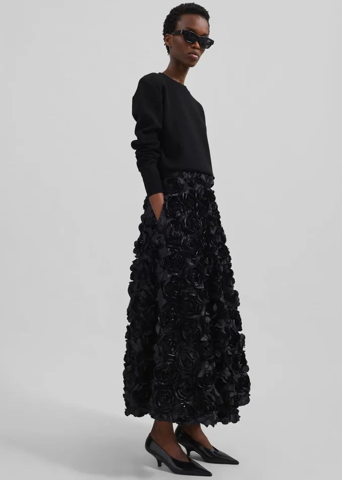 The Frankie Shop Bottoms Rotate Maxi Sun Skirt 8211 Black 8211 Women